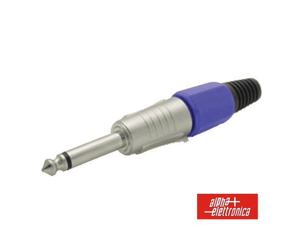 FICHA JACK 6.35MM MACHO AZUL PROFISSIONAL MN 1