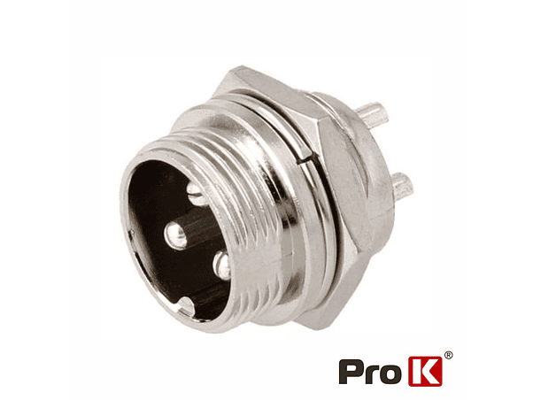 FICHA MICROFONE 3P MACHO DE PAINEL PROK 1