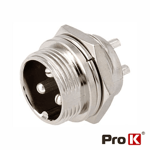 FICHA MICROFONE 3P MACHO DE PAINEL PROK