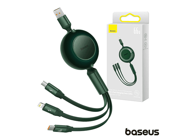 CABO USB-A MACHO PARA LIGHTNING/USB-C PD/MICROUSB 66W BASEUS 1