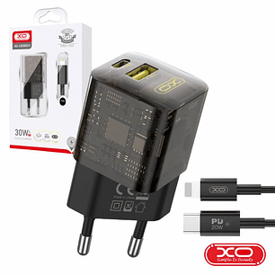 ALIMENTADOR USB-A QC3.0 18W / USB-C PD 30W 3A + CABO XO
