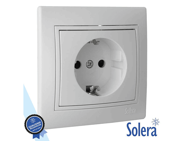 TOMADA ELÉTRICA ENCASTRAR COM TERRA SOLERA 1