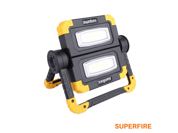 FOCO LED COB PORTÁTIL RECARREGÁVEL 2X10W 2000LM SUPERFIRE 1