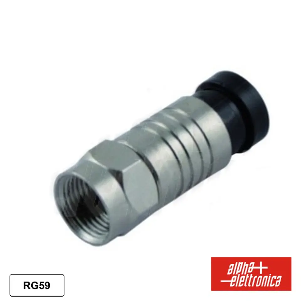 FICHA F MACHO COMPRESSÃO PARA CABO 6.1MM RG59 1