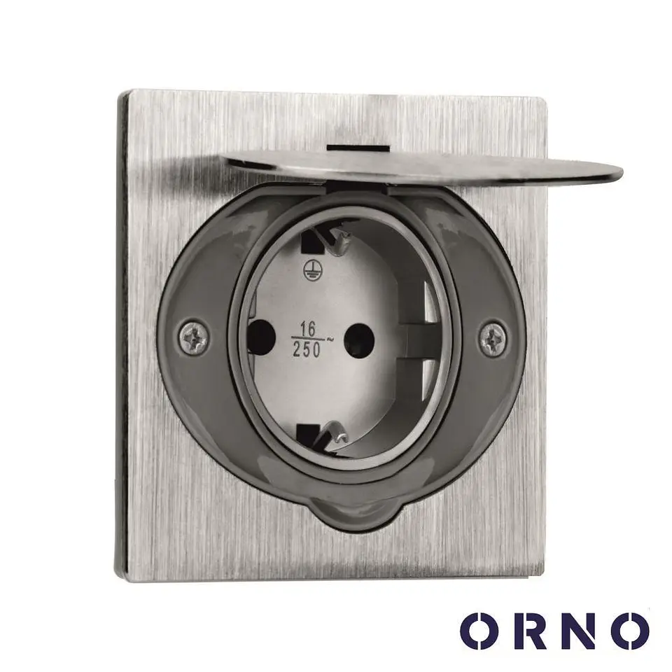 TOMADA ELÉTRICA ENCASTRAR 1X SCHUKO IP44 86X57MM ORNO 1