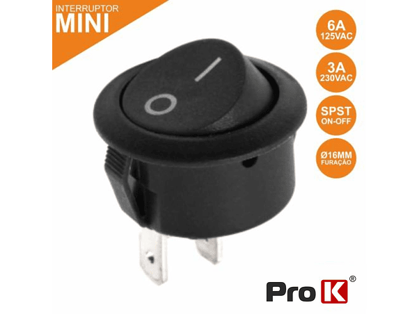 INTERRUPTOR BASCULANTE 3A-250V SPST ON-OFF MINI PROK 1