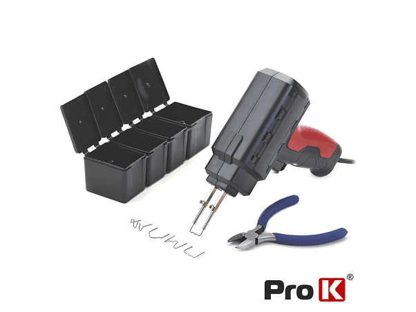 CONJUNTO PARA REPARAÇÃO DE PLÁSTICOS 60W COM 200 GRAMPOS PROK 1