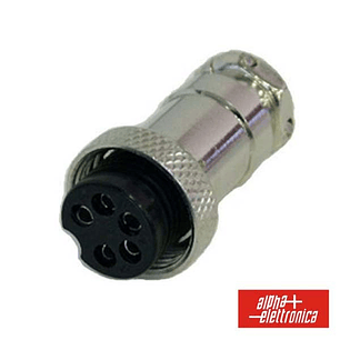 FICHA MICROFONE 5P FÊMEA DE EXTENSÃO