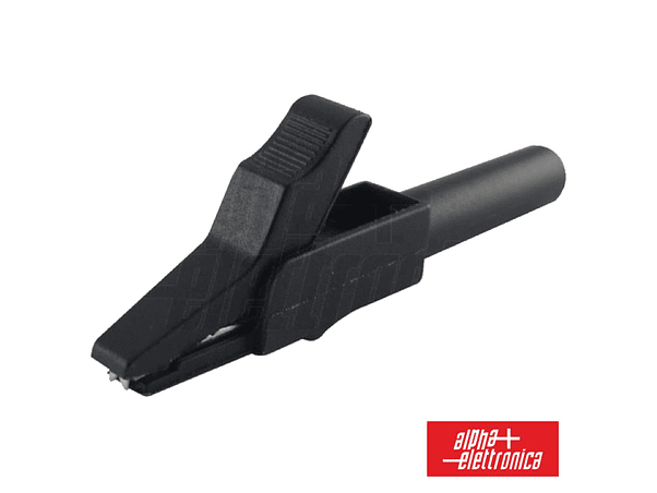 PINÇA CROCODILO 4MM ISOLADA PRETO 1