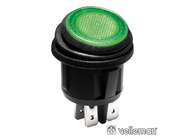 INTERRUPTOR BASCULANTE COM LUZ LED 16A-12V DPST ON-OFF 1