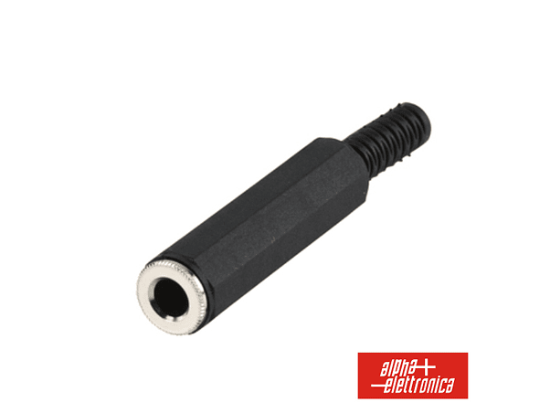 FICHA JACK 6.35MM FÊMEA MONO COM PROTEÇÃO DE CABO 1
