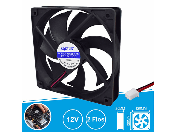 VENTOINHA 12V 120X120X25MM 2 FIOS 1