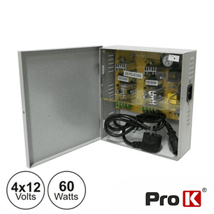 FONTE DE ALIMENTAÇÃO INDUSTRIAL 4X12V 60W PROK