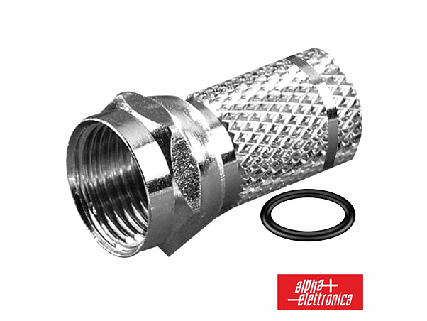 FICHA F FÊMEA NIQUELADA  PARA CABO 6.8MM RG6 COM 2 O-RING 1