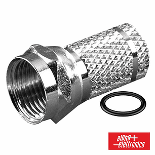 FICHA F FÊMEA NIQUELADA  PARA CABO 6.8MM RG6 COM 2 O-RING
