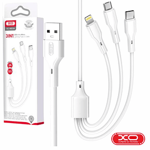 CABO USB-A MACHO PARA MICROUSB/ LIGHTNING/ USB-C 100W 1M XO