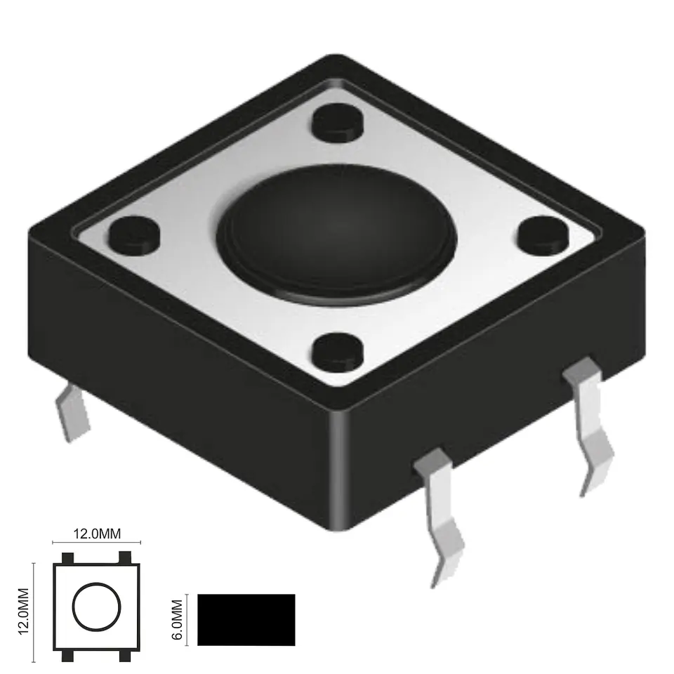 INTERRUPTOR MICRO SWITCH 12X12MM ALTURA 6MM 1