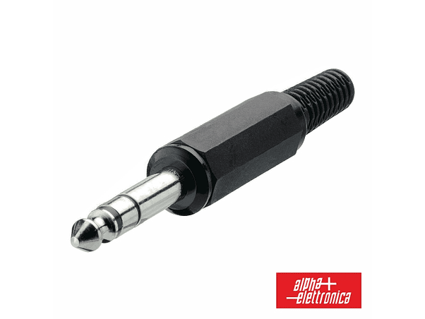 FICHA JACK 6.35MM MACHO ST COM PROTEÇÃO DE CABO 1