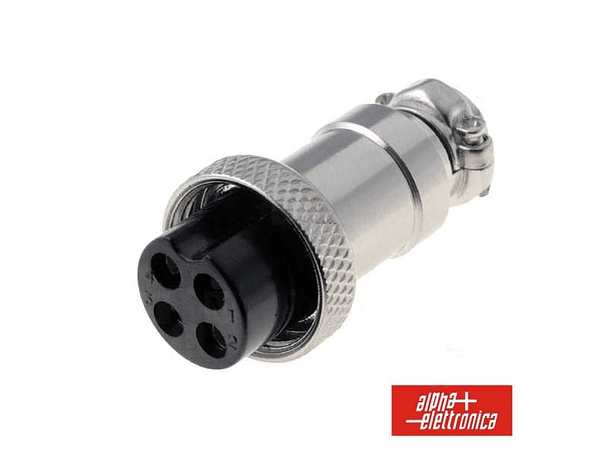 FICHA MICROFONE 4P FÊMEA DE EXTENSÃO 1