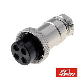 FICHA MICROFONE 4P FÊMEA DE EXTENSÃO