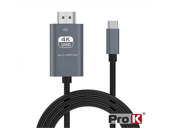CABO HDMI MACHO / USB-C MACHO PRETO 4K 1.8M PROK 1