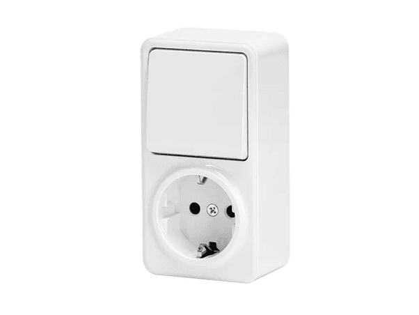 TOMADA ELÉTRICA 1X SCHUKO COM COMUTADOR SUPERFÍCIE 1