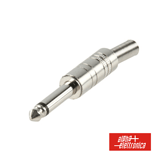 FICHA JACK 6.35MM MACHO MN COM GUARDA CABO EM MOLA