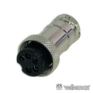 FICHA MICROFONE 5P FÊMEA DE EXTENSÃO VELLEMAN