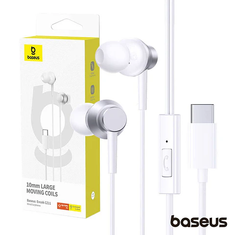 AUSCULTADORES STEREO COM FIOS E MICROFONE ENCOK CZ11 BASEUS