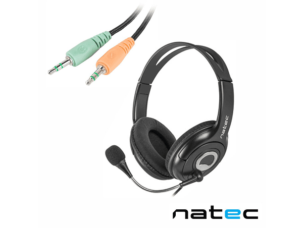 AUSCULTADORES STEREO COM MICROFONE NATEC 1