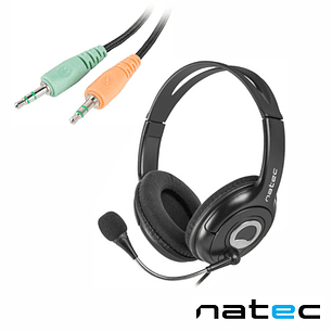 AUSCULTADORES STEREO COM MICROFONE NATEC