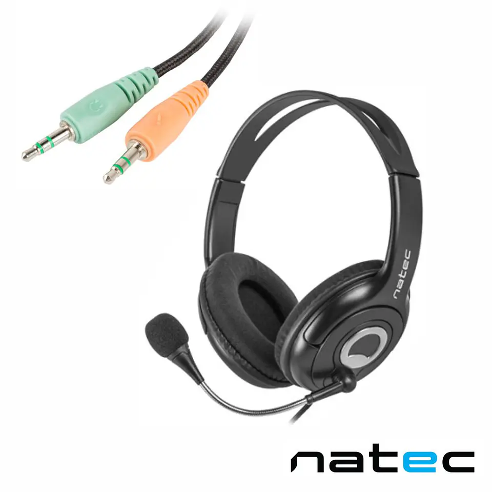 AUSCULTADORES STEREO COM MICROFONE NATEC 1