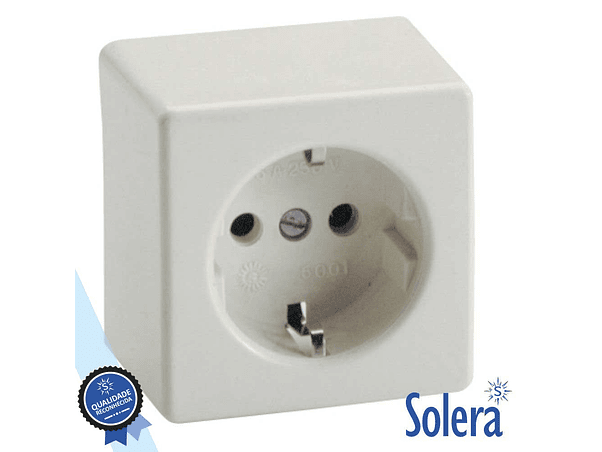 TOMADA ELÉTRICA SUPERFÍCIE COM TERRA SOLERA 1