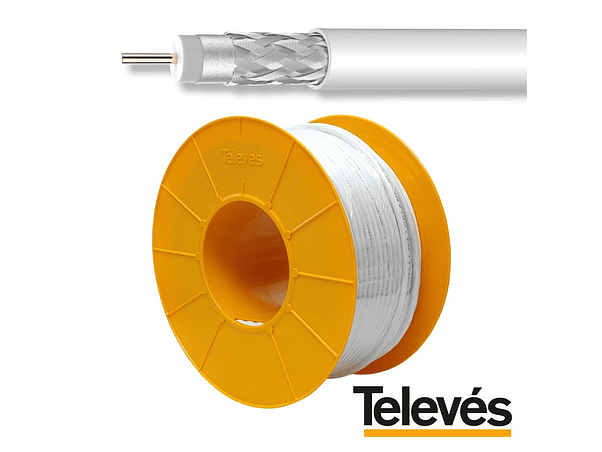 CABO COAXIAL 75 OHM ATÉ 6.7MM BRANCO  TELEVÉS 1