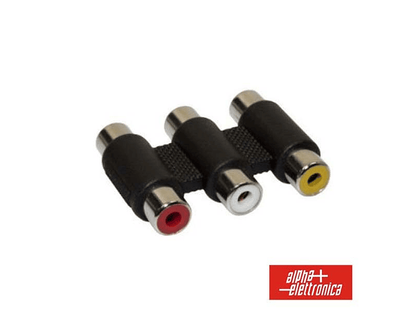 FICHA ADAPTADORA 3X FÊMEA RCA/ 3X FÊMEA RCA 1