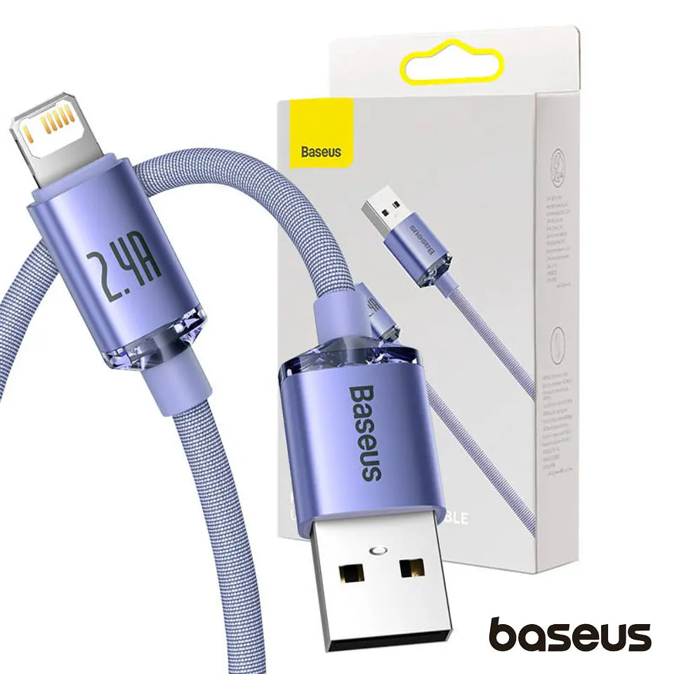 CABO USB-A / LIGHTNING MACHO CRYSTAL SHINE 2M BASEUS 1