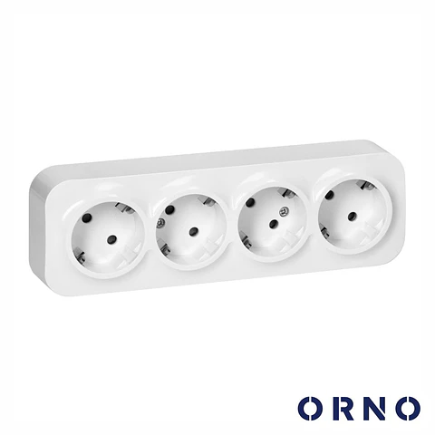 TOMADA ELÉTRICA SUPERFÍCIE 4X SCHUKO ORNO