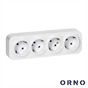 TOMADA ELÉTRICA SUPERFÍCIE 4X SCHUKO ORNO
