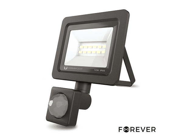 FOCO LED 10W COM SENSOR 230V 6000K 800LM PRETO 1