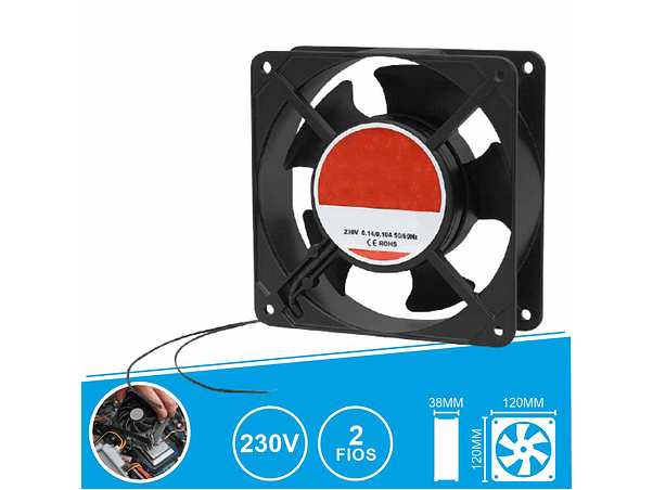 VENTOINHA 230V 120X120X38MM 2 FIOS 1