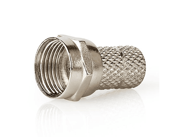 FICHA F MACHO NIQUELADA PARA CABO COAXIAL 5.0MM 25 UNIDADES 1