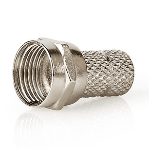 FICHA F MACHO NIQUELADA PARA CABO COAXIAL 5.0MM 25 UNIDADES