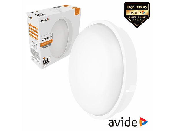 PAINEL LEDS REDONDO 20W 220MM 4000K 1600LM IP65 AVIDE 1