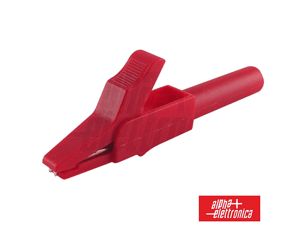 PINÇA CROCODILO 4MM ISOLADA VERMELHA 1