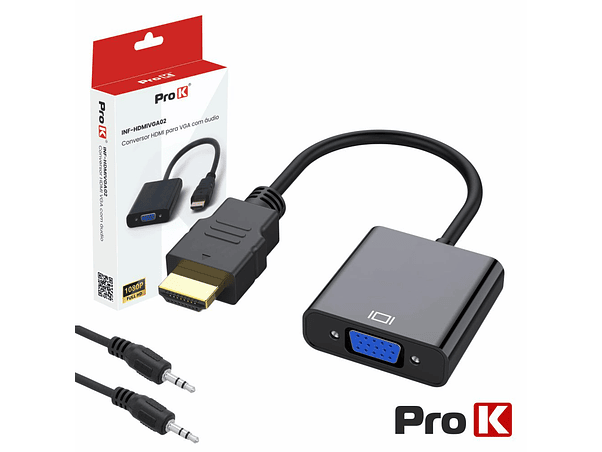 ADAPTADOR HDMI -> VGA COMAUDIO PROK 1
