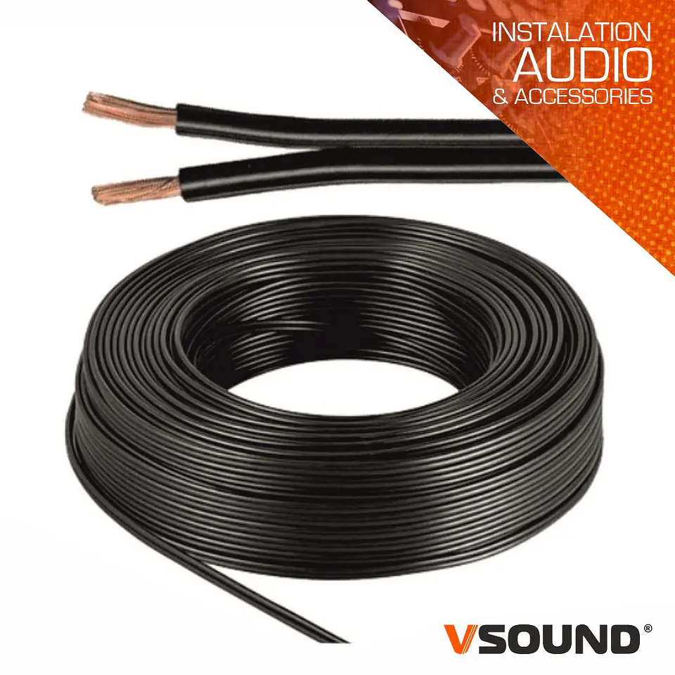 CABO COLUNA 2X0.50MM PRETO PARALELO VSOUND 1
