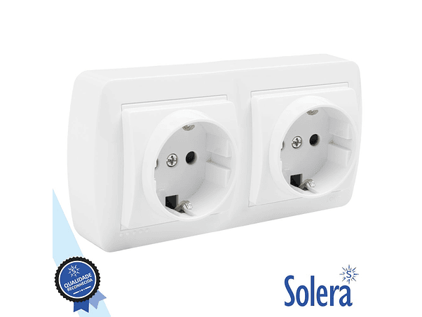 TOMADA ELÉTRICA DUPLA SUPERFÍCIE COM TERRA SOLERA 1