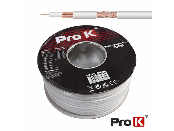 CABO COAXIAL 75 OHM BRANCO PROK 1