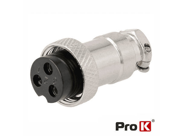 FICHA MICROFONE 3P FÊMEA DE EXTENSÃO PROK 1
