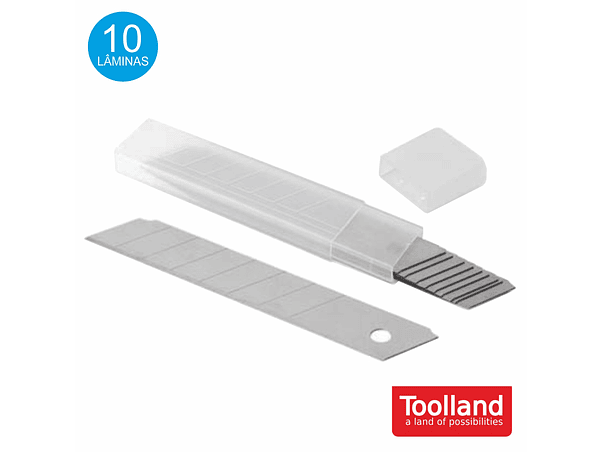 LÂMINAS DE SUBSTITUIÇÃO 18MM 10X TOOLLAND 1